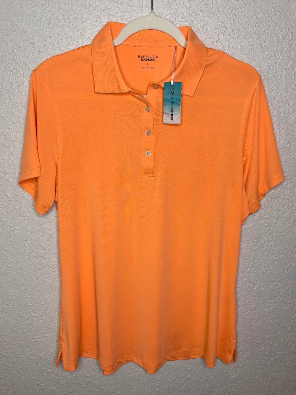 Bermuda Sands Charleen Orange Golf Tennis Pickleball Polo Top Women's Size L